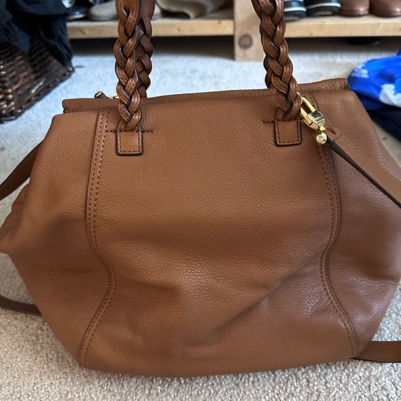 Tory Burch Large Half Moon Satchel Camel - Picture 6 of 11